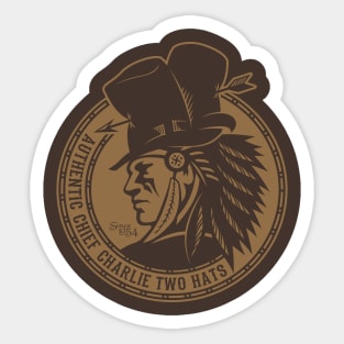 Authentic Chief Charlie Two Hats (Inverse Brown) Sticker